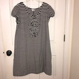 Black and white striped dress